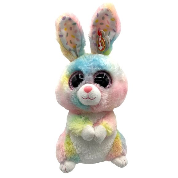 Ty Beanie Boos Collection Bubby Bunny Stuffed Animal Plush Toy Spring Silk - Picture 1 of 11
